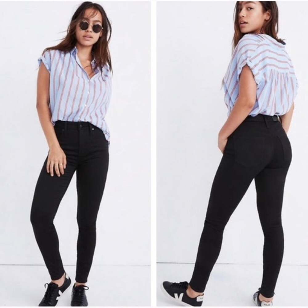 Madewell j1376 Carbondale black skinny jeans curvy size 26